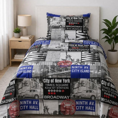 Explore New York Kids Bedsheet - The Linen House