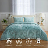 Plain Velvet Duvet Set (aqua) - The Linen House