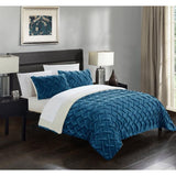 3 Piece Ultra Plush Pinch Pleat Comforter Set