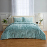 Plain Velvet Duvet Set (aqua) - The Linen House