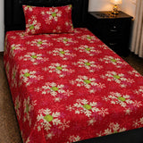 Festive Red Snowflake Kids Bedsheet - The Linen House