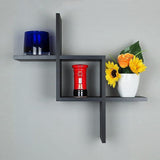 Floating Shelves Black Wall Mounted Cross Design - The Linen House