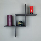 Floating Shelves Black Wall Mounted Cross Design - The Linen House