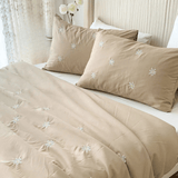 Floral Embroidery Bed Set – Elegant Flower Design - The Linen House