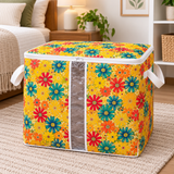 Floral Foldable Storage Bag with Clear Window & Handles - The Linen House