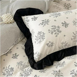 Floral Ruffle Trim Printed Duvet Set - The Linen House
