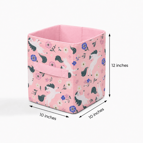 Floral Unicorn Toy Basket - The Linen House