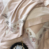Flowers Butterfly Dragonfly Embroidery Duvet Set - The Linen House