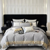 Flowers Butterfly Dragonfly Embroidery Duvet Set - The Linen House