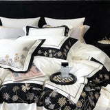 Flowers Butterfly Dragonfly Embroidery Duvet Set - The Linen House