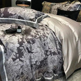 Flowers & Leaves Soft Fabric Printed Bedding Duvet Set – Cozy & Stylish - The Linen House