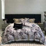 Flowers & Leaves Soft Fabric Printed Bedding Duvet Set – Cozy & Stylish - The Linen House