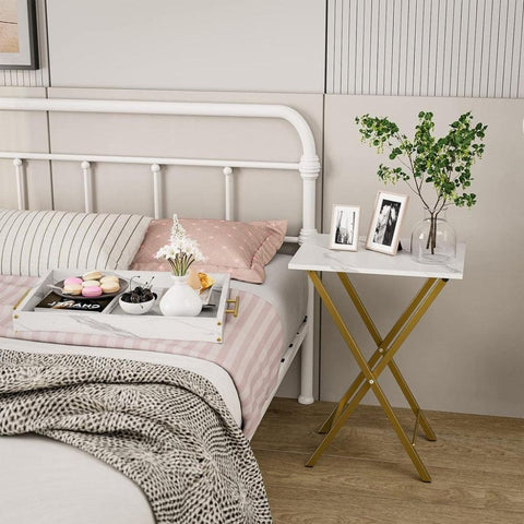 Folding Tables with Removable Serving Tray - The Linen House