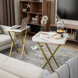 Folding Tables with Removable Serving Tray - The Linen House