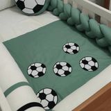 Foot Ball Print Baby Cot Set - The Linen House