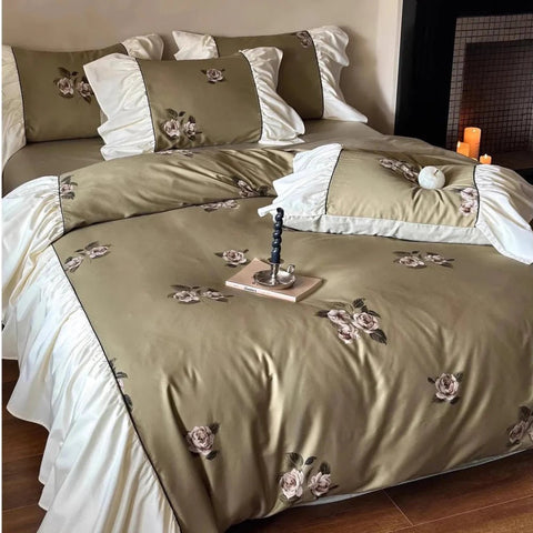 French - style Rose Digital Print Duvet Set - The Linen House