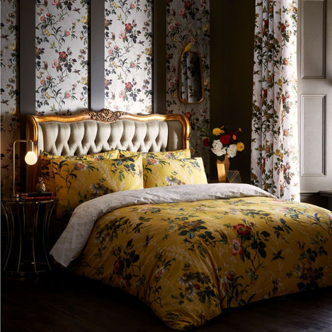 Leighton Ochre Printed Duvet Set