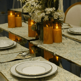 Gold Accents & Gentle Light Table Placemat Set - The Linen House