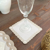 Gold Embroidered Table Mats & Napkin - The Linen House