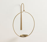 Gold Metal Wall Candle Holder - The Linen House