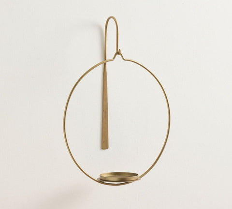 Gold Metal Wall Candle Holder - The Linen House