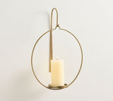 Gold Metal Wall Candle Holder - The Linen House