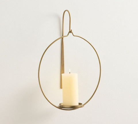 Gold Metal Wall Candle Holder - The Linen House