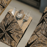 Gold - Threaded Elegance Table Placemat Set - The Linen House