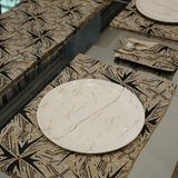 Gold - Threaded Elegance Table Placemat Set - The Linen House