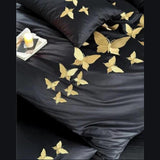 Golden Butterfly Embroidered Bedding Set - The Linen House