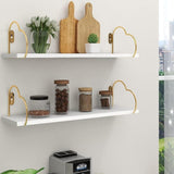 Golden Heart Floating Shelves for Bathroom Cute Romantic Modern Wall Mounted - The Linen House