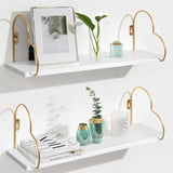 Golden Heart Floating Shelves for Bathroom Cute Romantic Modern Wall Mounted - The Linen House