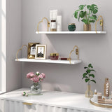 Golden Heart Floating Shelves for Bathroom Cute Romantic Modern Wall Mounted - The Linen House