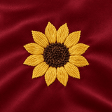 Golden Sunflower Maroon Embroidered Bedding Set - The Linen House
