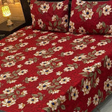 Golden Sunflower Pattern Printed Bedsheet - The Linen House