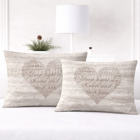 Goodnight Whisper Heart Pillows Cover (Pack of 2) - The Linen House