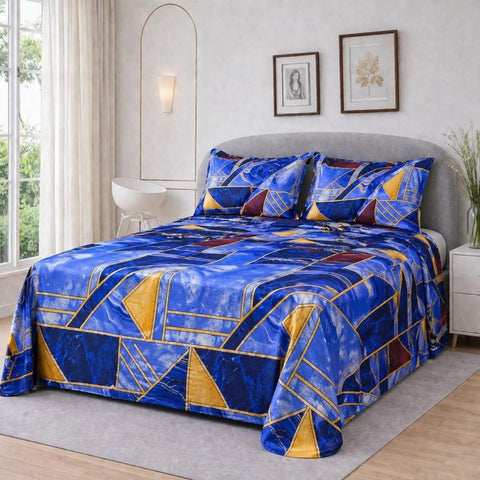 Graphical Luxe Printed Bedsheet - The Linen House