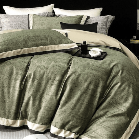 Green Digital Printed Duvet Set - The Linen House