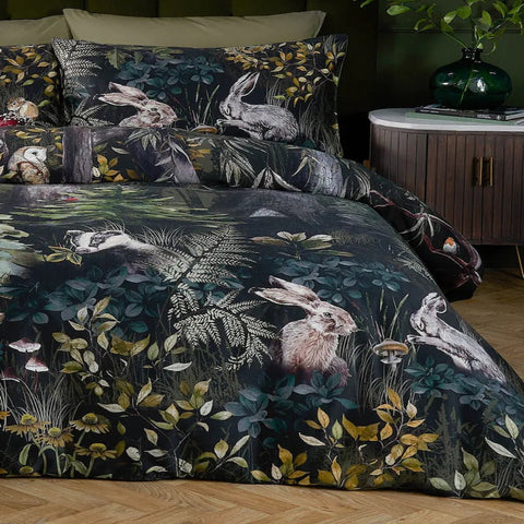 Green Sherwood Forest Printed Duvet Cover Set - The Linen House