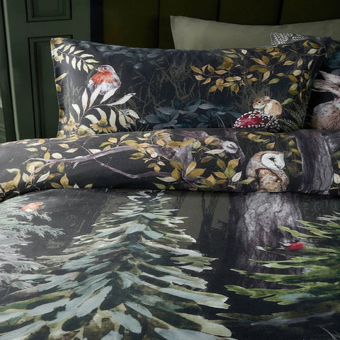 Green Sherwood Forest Printed Duvet Cover Set - The Linen House