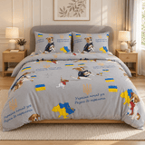 Grey Dog Flag Printed Bed Sheet - The Linen House