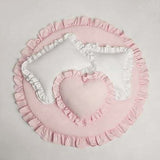 Grey Frill Baby Mat & Pillows - The Linen House