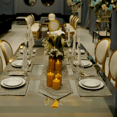 Grey Geometric Table Placemat Set - The Linen House