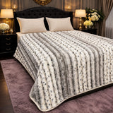 Grey Pattern Faux Fleece Blanket - The Linen House
