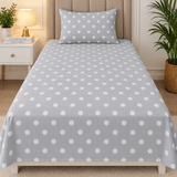 Grey Polka Dot Kids Bedsheet - The Linen House