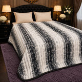 Grey & White Faux Fleece Blanket - The Linen House