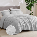 Grid Pinch Pleated Duvet Set - The Linen House
