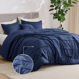 Grid Pinch Pleated Duvet Set - The Linen House