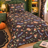 Halloween Pumpkin & Bat Kids Bedsheet - The Linen House