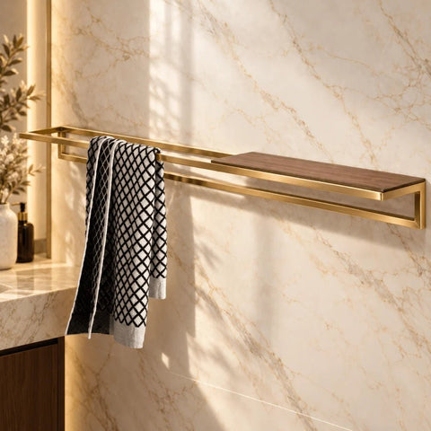 Hand towel holder and Shelf - The Linen House
